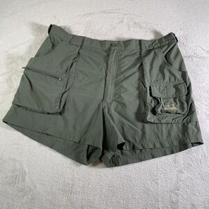 Cabela's Guidewear Cargo Shorts Mens 2XL 42 Green Quick Dry Fishing 5" Inseam